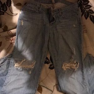 Rip light blue jeans